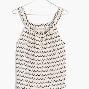 NWOT  - Madewell Texture & Thread Button-Front Swing Tank in Wild Stripe